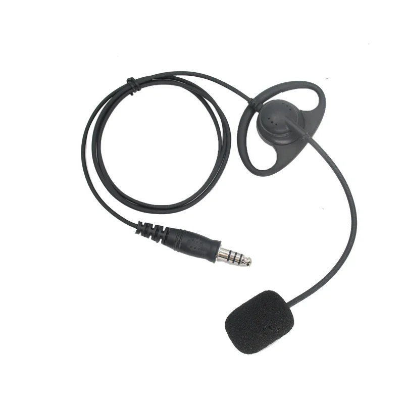 7.1mm plug D-type earhook microphone compatible with U94PTT tactical PTT button earphones civilian  Adapter Tactical Headset