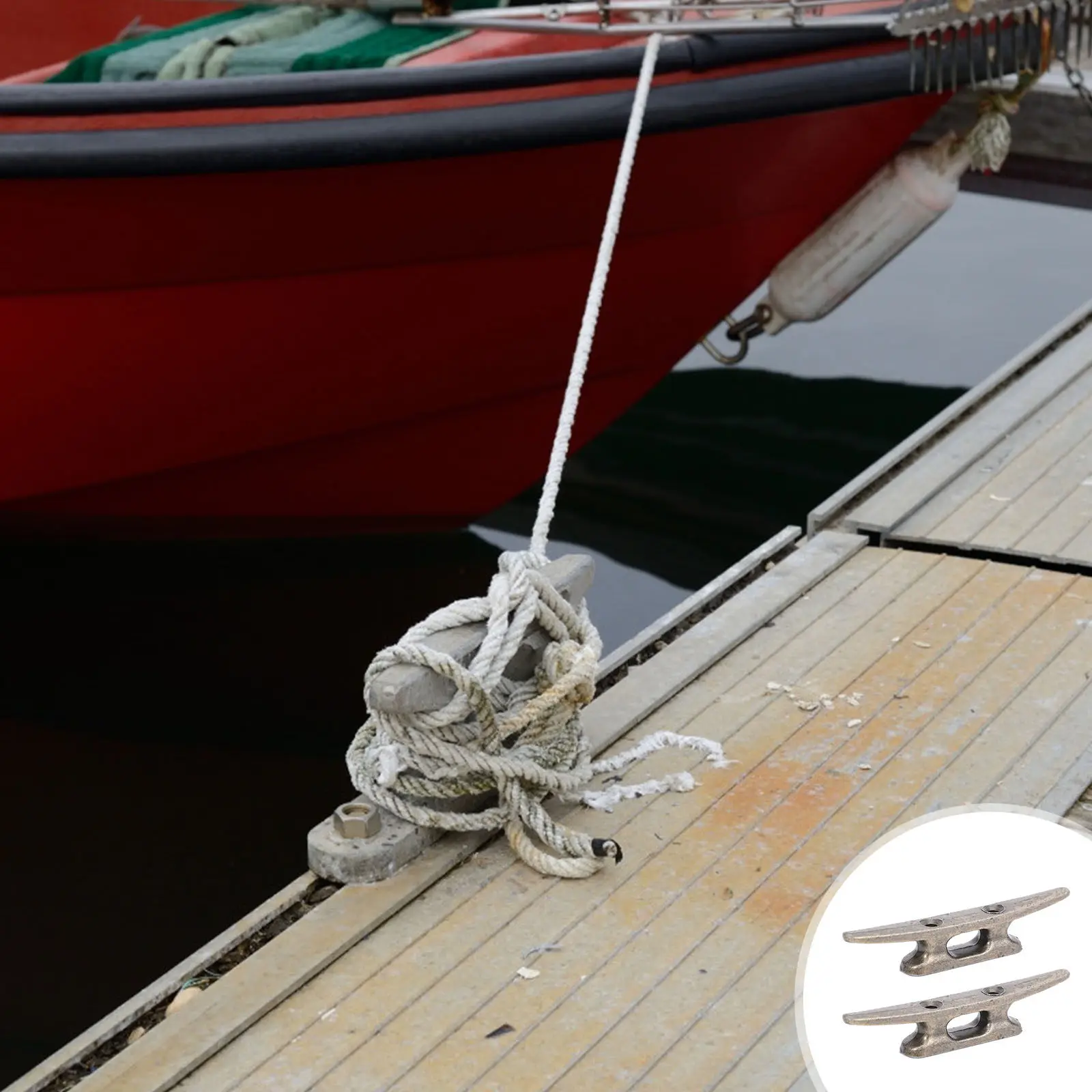 2Pcs Zinc Alloy Boat Cleats Open Base Marine Dock Cleats for Small Boat Kayak Rope Fixing Marine Mooring Accessories