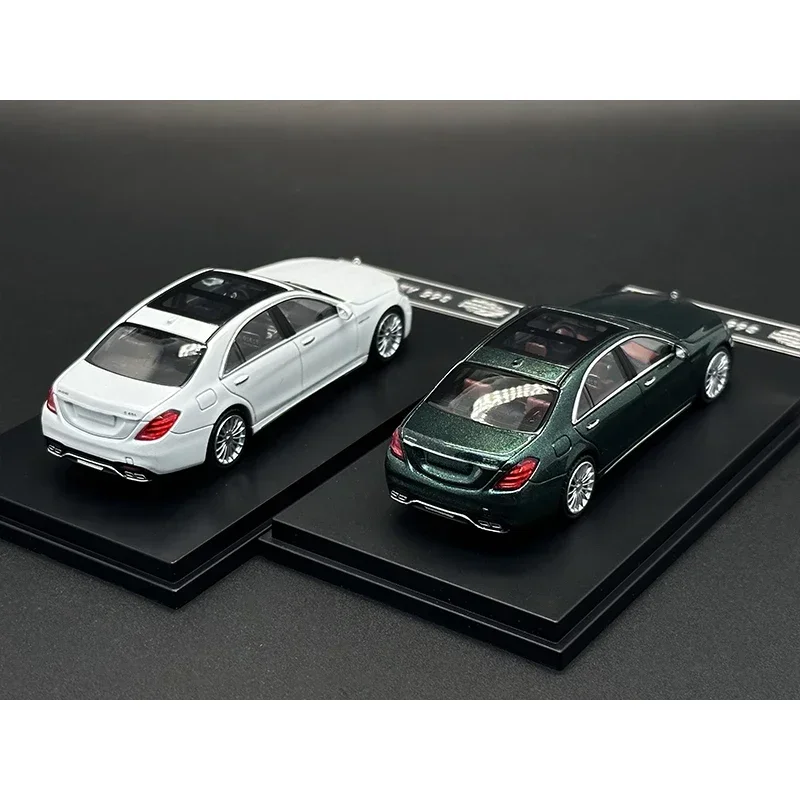 KING 1:64 S65 W222 Metal WHITE Green Diecast Diorama Car Model Toys