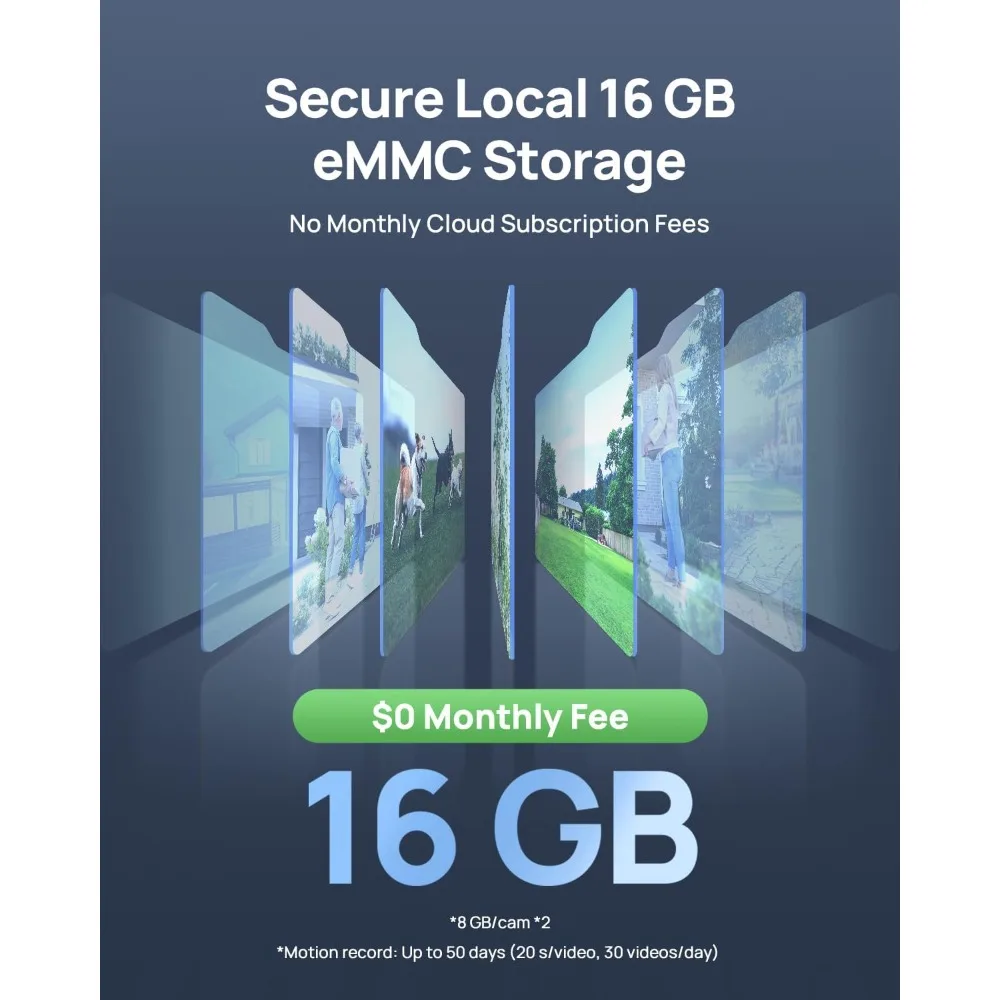 كاميرا lucio 2.5k الأمنية بطارية خارجية لاسلكية مع رؤية ليلية ملونة و138 °   فوف، كشف متعدد الأشياء،