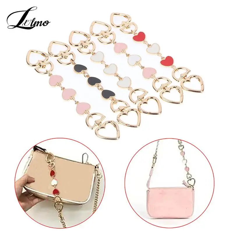 Bag Chain Strap Extender Heart-shaped Hanging Replacement Chain For Purse Clutch Handbag Bag Extension Chain Bag Accessories