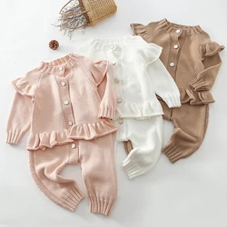 Infant Baby Girls Knitting Solid Color Jumpsuit One piece Outfit Spring Autumn Baby Girls Clothes Baby Girl Knitting Bodysuits