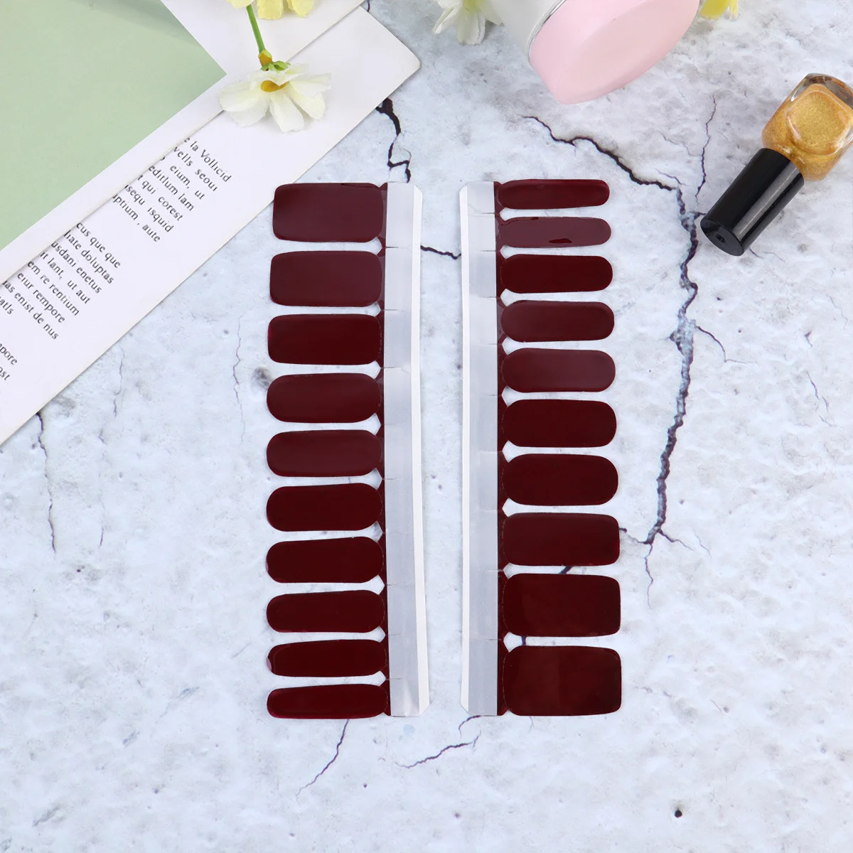 

20Pcs Nail Art Sticker Set Charming Decals Easy Apply Creative Designs Birthday Banquet Gift Female Friends Flame Red