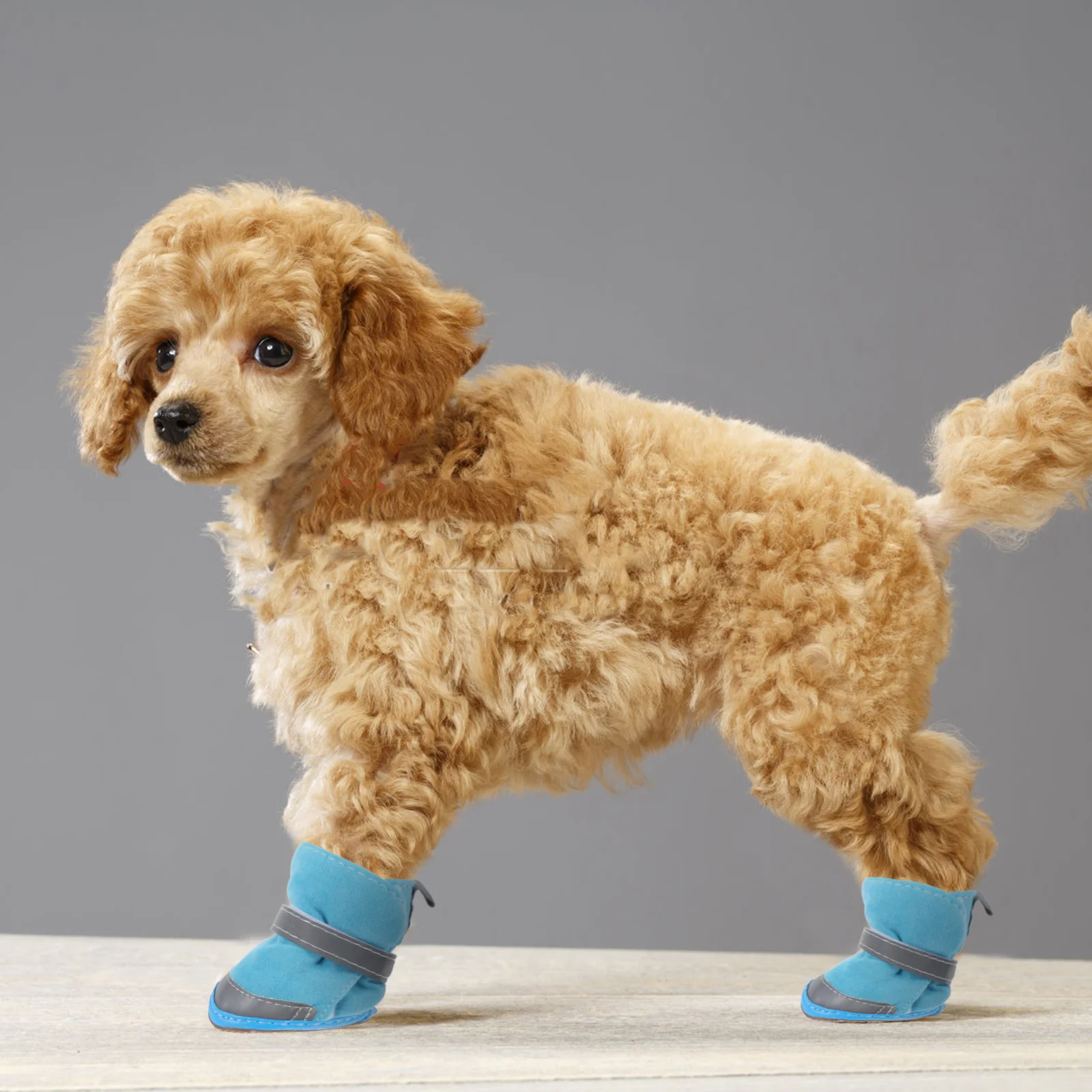 

4Pcs Dog Shoes Puppy Paw Protective Boots Reflective Anti-Skid Winter Snow Boots Outdoor Warm-Keeping Pet Footwear