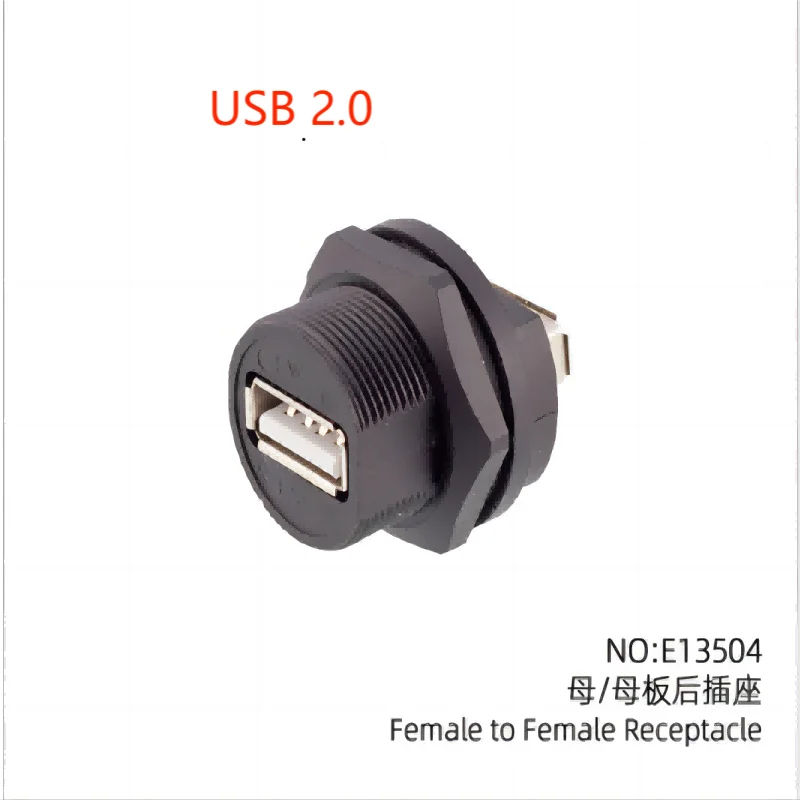 1pc Circular Type Plastic USB 2.0/3.0&CAT6&Type C&HDMI-Compatible Socket Female Jacks Panel Mounting Electronic Connectors