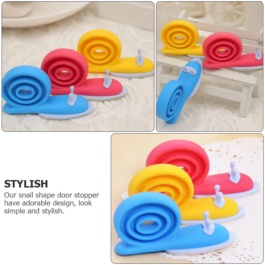 

6pcs Snail Shaped Door Stopper TPE Safety Anti Pinch Cartoon Animal Design Door Stoppers Floor Wedge Blocking