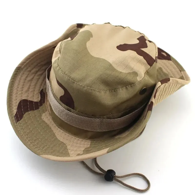 Outdoor Camouflage Fisherman Hat Tactical Training Expansion Breathable Military Training Camping Sunscreen Hat