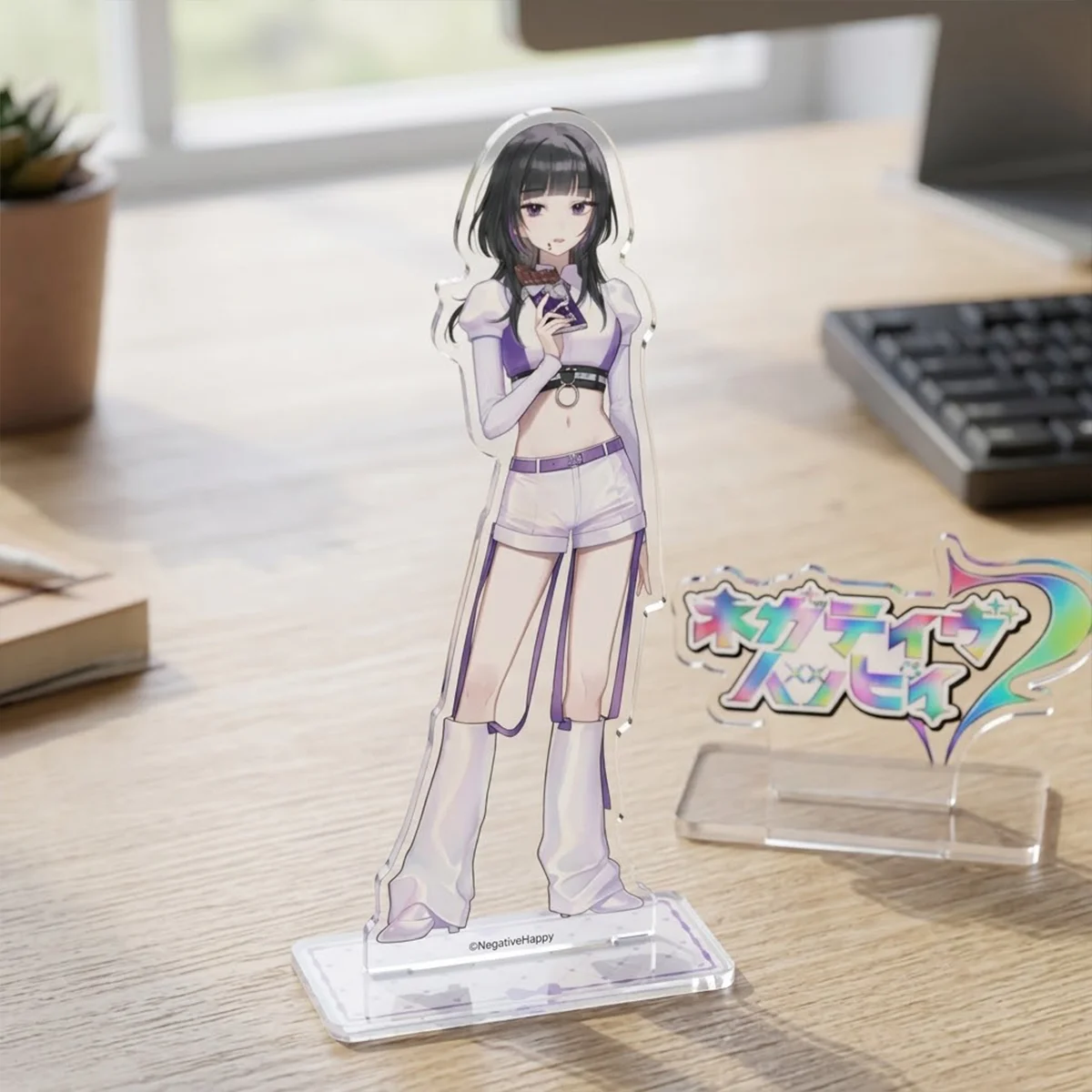 Anime Negative Happy Acrylic Stand 15cm Hana Yuu Holiday Halloween Gift New Arrival Game Fan Desktop Decor keychain