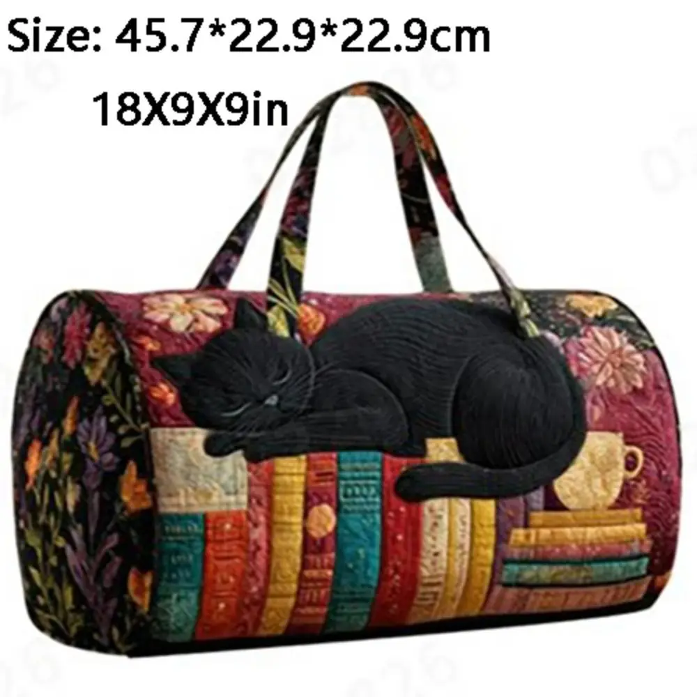 Sac de voyage matelassé à bandoulière réglable, motif cheval et vache, grande capacité, sac de voyage matelassé 3D, sacs fourre-tout