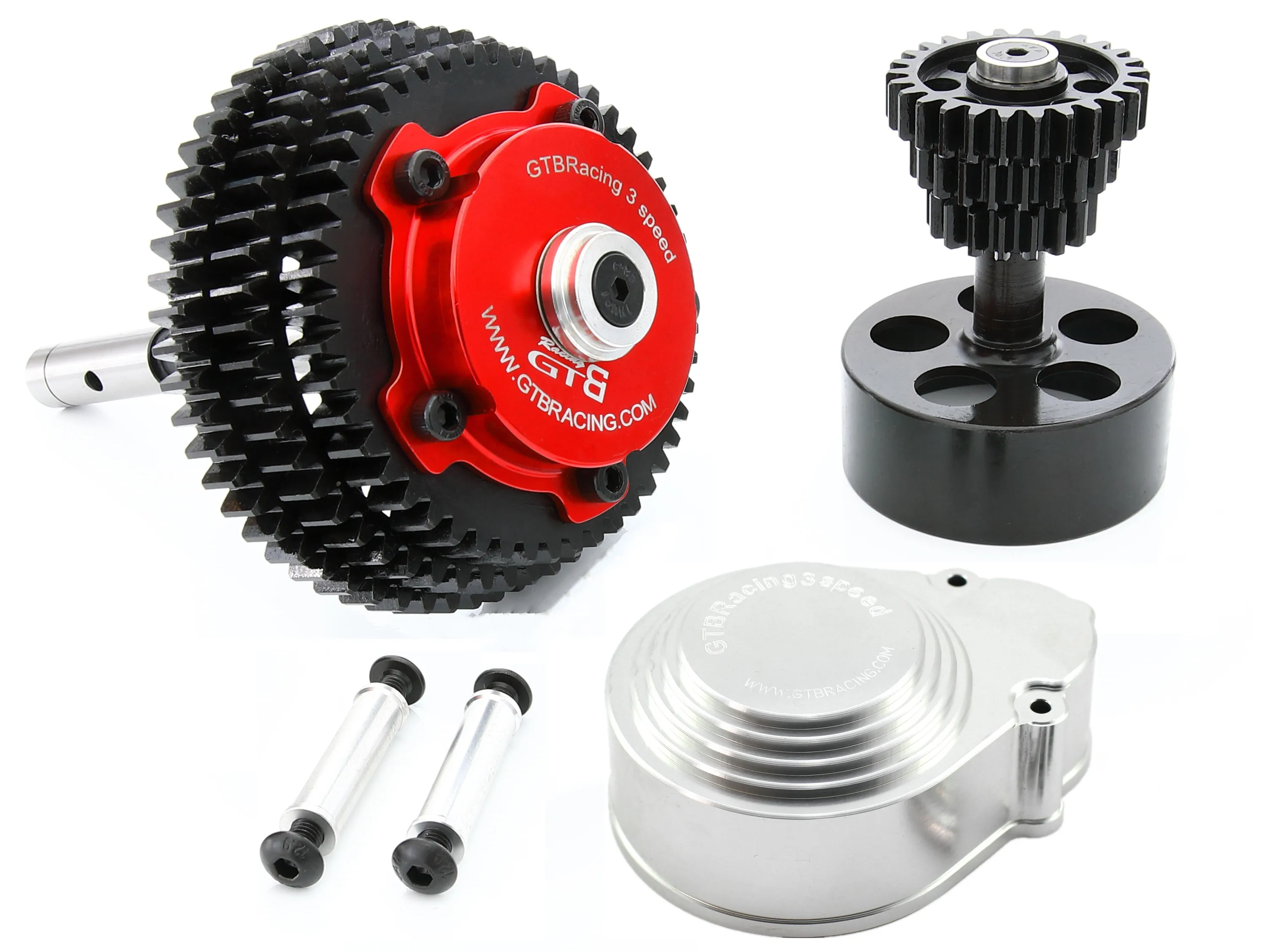 GTBracing Three 3 Speed System Variable Gear Shift II Generation with Metal Cover for RC 1/5 Car HPI KM Rovan Baja 5B