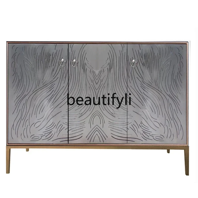 

Simple modern porch cabinet living room foyer decorative cabinet American side cabinet solid wood