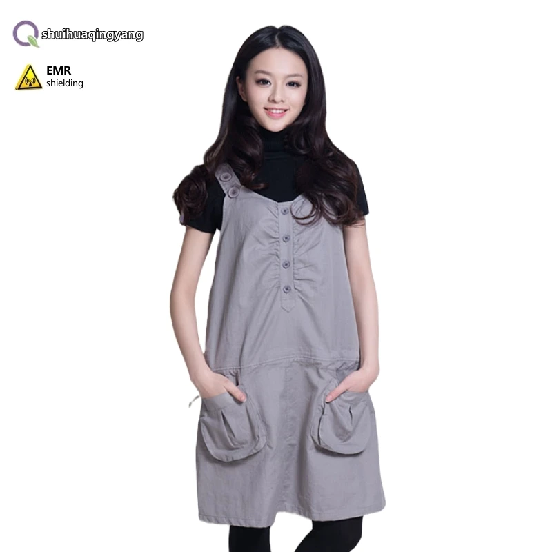 Electromagnetic radiation protection Metal fiber Extended version Maternity dress EMF shielding Lay Outwear maternity clothes