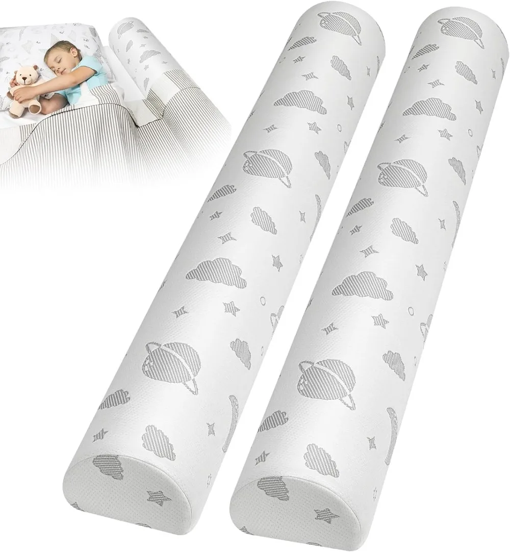 Paquet de 2 pare-chocs et rails de lit pour tout-petits avec housse lavable pour lits Queen, King, Twin, pleine grandeur