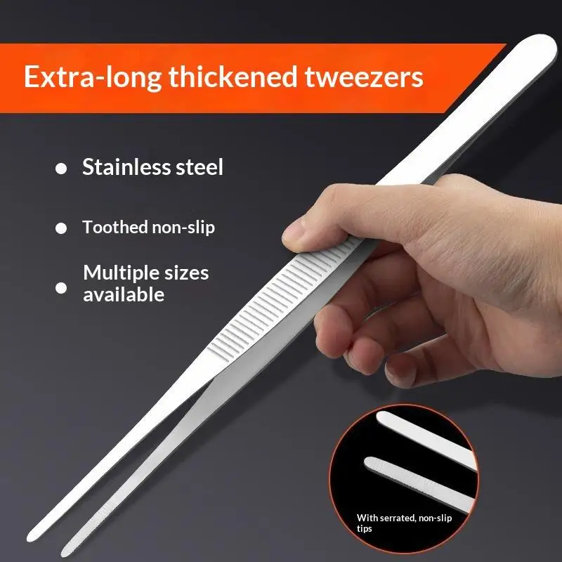 Gardening Tweezers 2Pcs Professional Stainless Steel Anti-slip Precision Tips for Aquarium Plant Feeding Bonsai Pruning