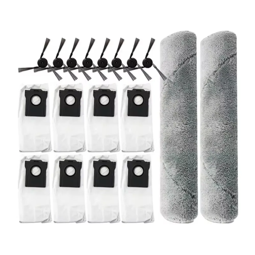 

AEA8-18PCS For Dreame Mova Z5 / Z5 Pro / Z50 Ultra Tracked Mop Cloth Side Brush Dust Bag Replacement Parts