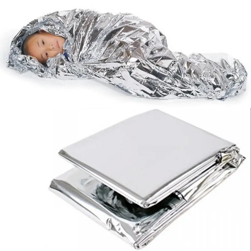 Thermal Rescue Folding Tent Blanket Sleeping Bag Aluminum Foil Keep Warm Reflective Emergency Survival Wild Camping Outdoor