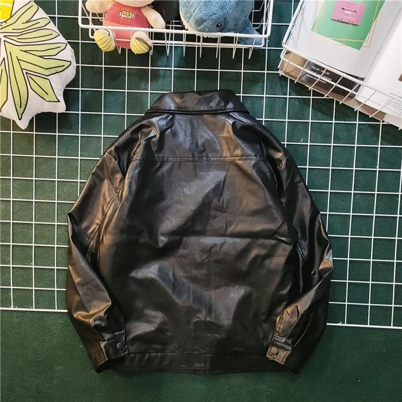 

Trendy Baseball Jacket PU Leather Outerwear Men's Autumn Winter Slim Fit Bomber Jacket with Detachable Hood​