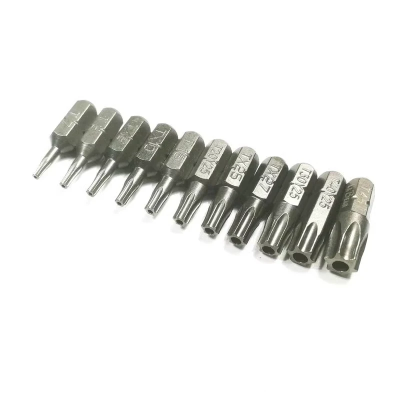 

11PCS 25MM Torx Screwdriver Bit TT7-TT45 Set Repair Tools Kit 1/4" Hex Shank Drill Bit with hole For Power Household Hand Tools