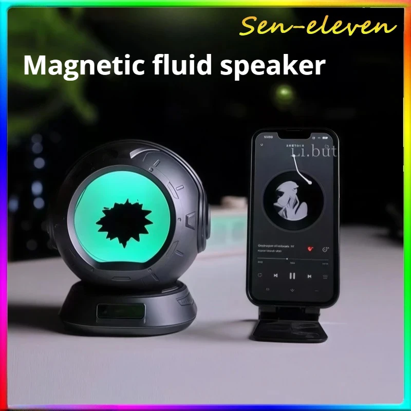 Bluetooth Speaker, Dancing Ferrofluid Speaker with 2 Adjustable Modes and Colorful Lights for Computer Desktop Home Decor, Rela