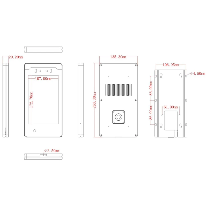 Controllo accessi con riconoscimento facciale Dispositivo di presenza da 8 pollici Terminale di riconoscimento facciale Prodotti biometrici per il controllo degli accessi
