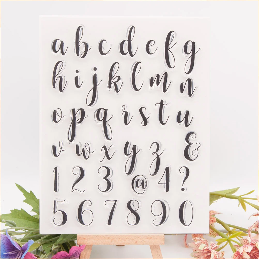 

2 set 2 Sets Stamps Vintage Alphabet Scrapbook Silicone DIY Crafts Clear Letters Home Storage Stamps For Crafts Tools