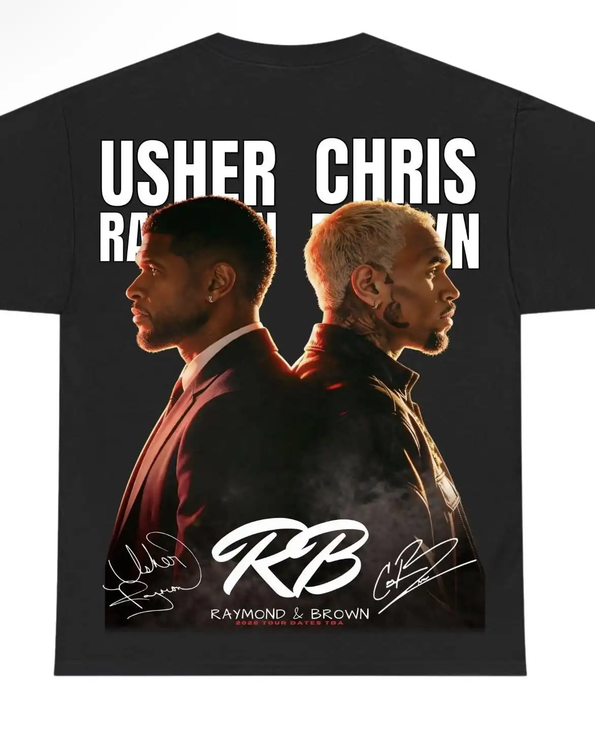 Raymond & Brown Tour 2026 summer Usher x Chris Brown Tshirt T-shirt Men Women's Vintage Fashion Cotton Short Sleeve Y2K top