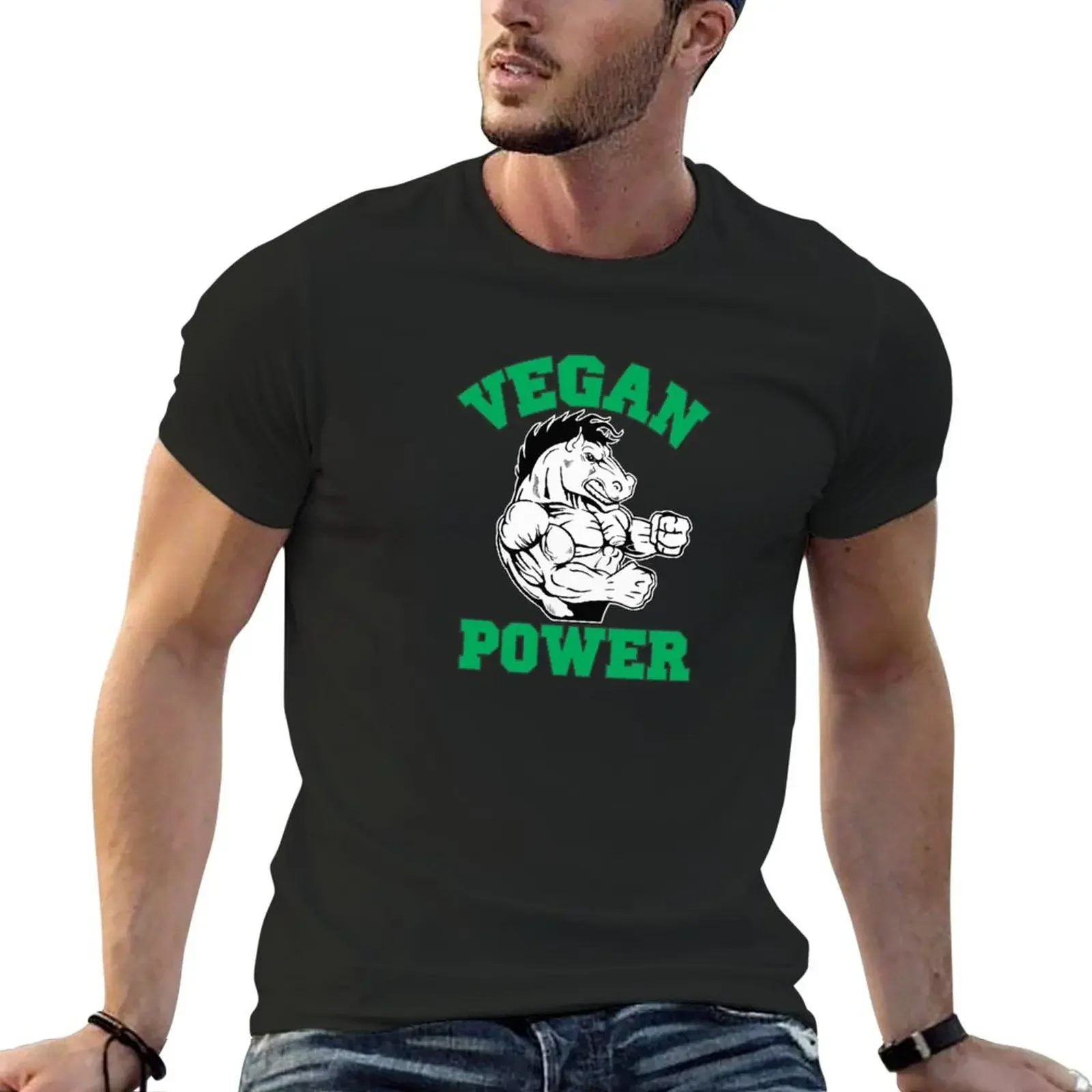 

Футболка Vegan Power Horse Vegan Lifestyle, пустые футболки, новое издание, мужская одежда