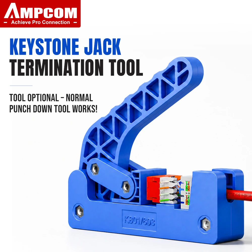 

AMPCOM Punch Down Plier Specialized For AMPCOM 180° RJ45 Keystone Jack ,CAT6 CAT5E Ethernet Cable Termination Punchdown Tool