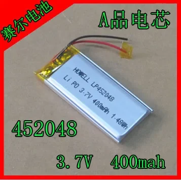 Bekkinsale外部リチウム電池コア、充電式リチウムイオンセル、3.7v、400mah、452048、専用