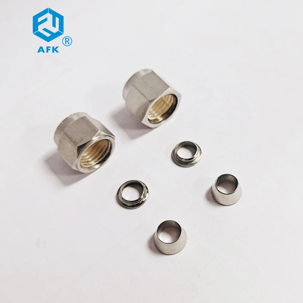 AFKLOK Type Stainless Steel 316 High Pressure 1/8in 1/4in 3/8in 1/2in 3/4in Tube OD Compression Nut and Ferrules Sets