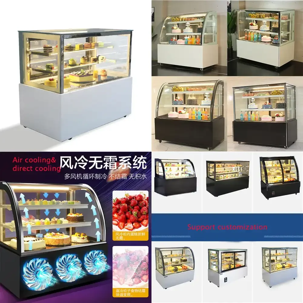 

Customizable popularLow Price Fashion Design Glass Small Cake Chiller Refrigerator Showcase Cake Display