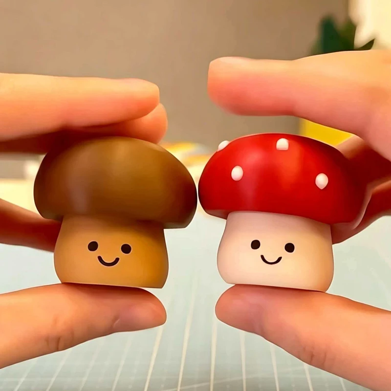 Cute Mushroom Clicker Decompression Button 3D Printed Fidget Toys Quiet Stress Relief Calm Down Focus ADHD Anxiety Best Gifts