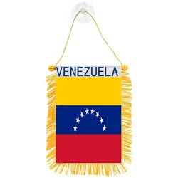 aerxemrbrae  8*12cm  Car Window Decoration Polyester   Venezuela Hanging pennant Flags  Venezuela  Mini Pennant