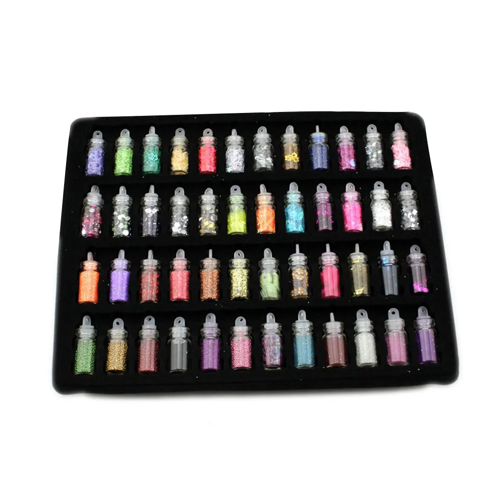 

48 Patterns Rhinestone Nail Art Set DIY Manicure Decoration Kit Sparkling Vivid Colors for Natural Artificial Nails Phone Home
