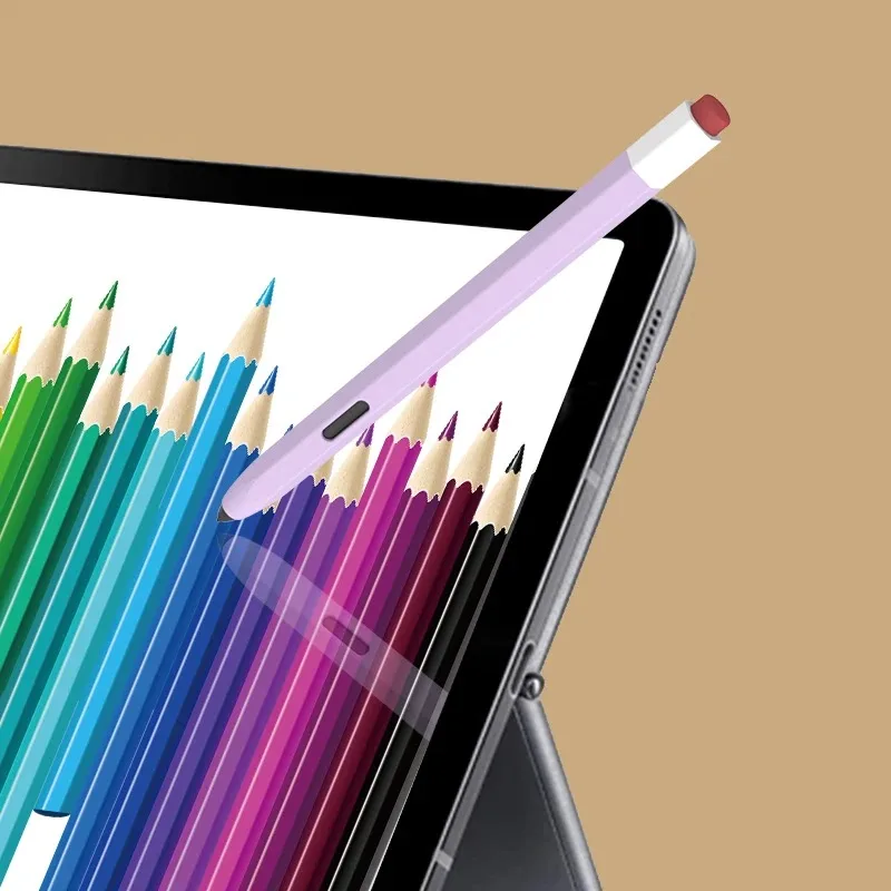 Silikon-Federmäppchen, Tablet-Touch-Stylus-Stift-Abdeckung, einfarbig, für Samsung Galaxy Tab S6 Lite S7 FE S8 Ultra S9 Plus
