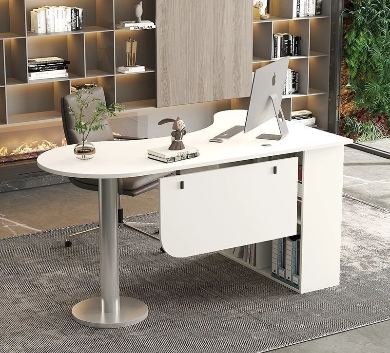 

Boss table, manager table, curved computer table, semi-circular desk, personalized writing desk