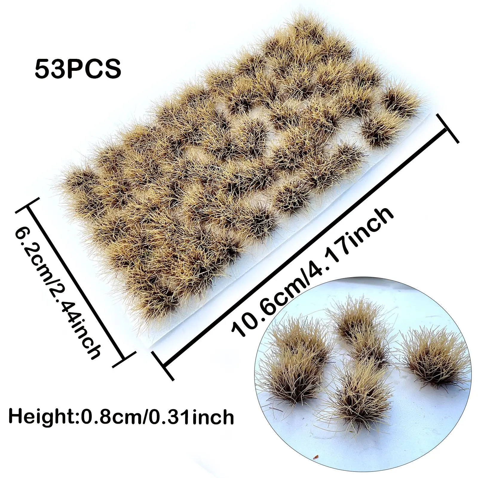 8 مللي متر/10 مللي متر خصلات عشب مصغرة واقعية لتخطيط قطار السكك الحديدية HO OO/المناظر العسكرية/المعرّة/بندقية دام/ديوراما 1 صندوق