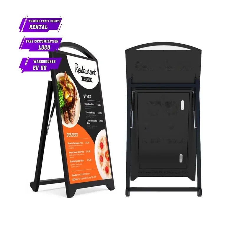 Waterproof Portable 55-Inch Rechargeable LCD Screen Digital Signage LED Advertising Display Poster Stand Billboards