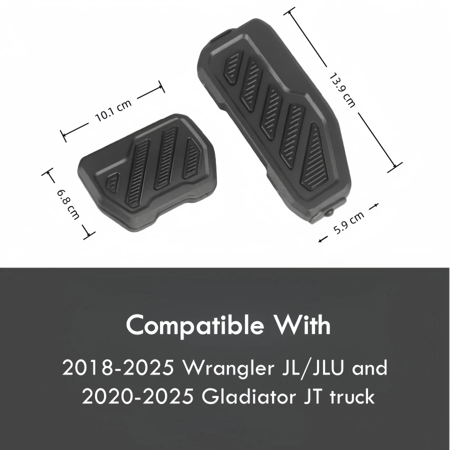 Anti-Slip Gas Pedal Brake Pedal Covers For 2018-2025 Jeep Wrangler JL JLU 4XE Gladiator JT Foot Rest Pedal Covers No Drilling