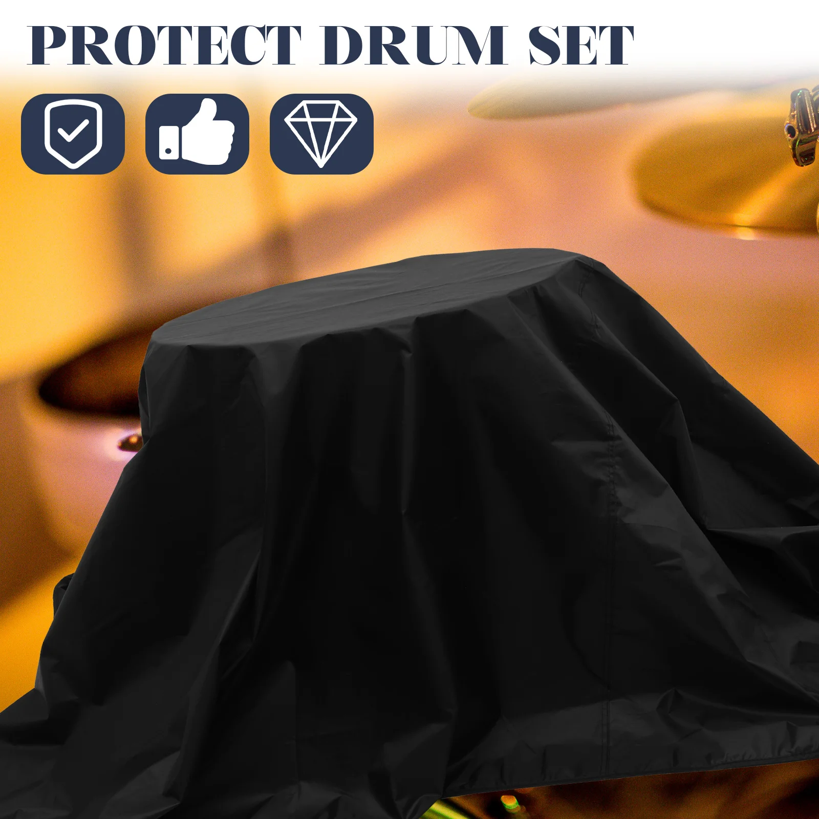 

Drum Set Dust Cover Durable Dirt-Resistant Polyester Drum Set Protector Outdoor Waterproof Large Cover Storage Bag