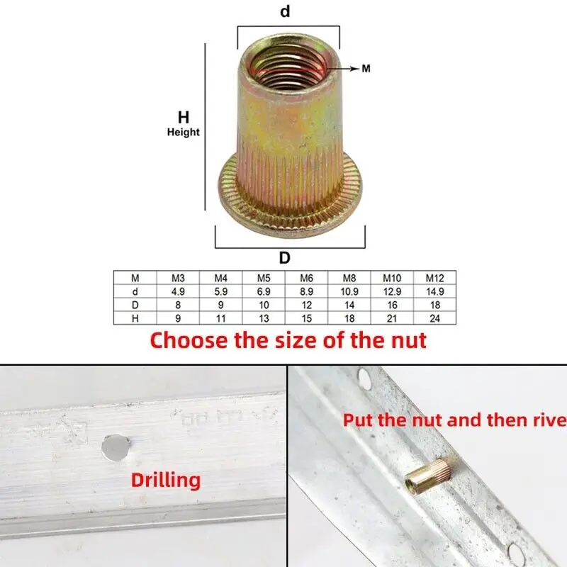 Mão Riveter Tool Set para Rivet Nuts, Rivnut Instalação Gun, M3, M4, M5, M6, M8, M10