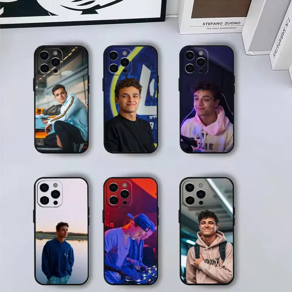 L-Landos N-Norris   Phone Case For iPhone 17,16,15,14,13,12,11 Plus,Pro Max,Soft Silicone Black Cover