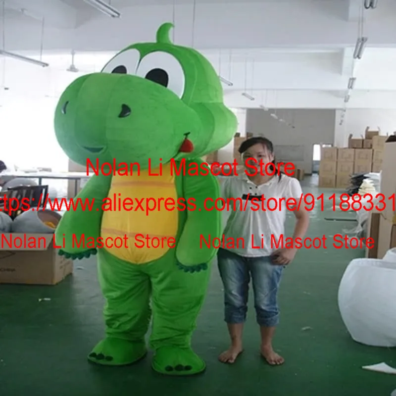 Hoge Kwaliteit Greendinosaur Mascotte Kostuum Film Prop Performance Walking Cartoon Anime Cosplay Verjaardagsfeestje 202