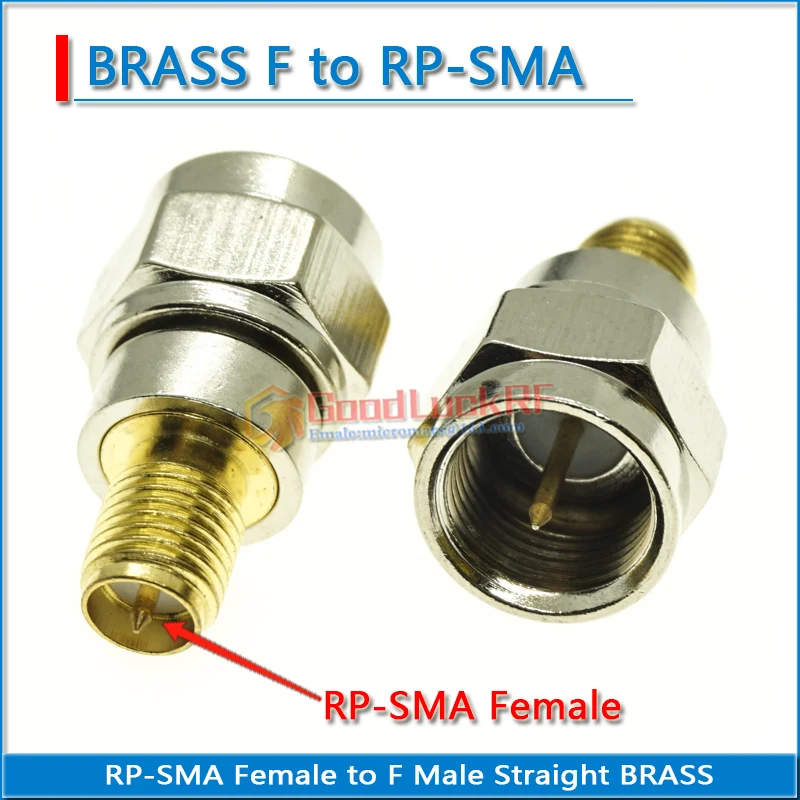 RP-SMA RPSMA RP SMA Female to F Male Plug TV F to RPSMA Gold Plated Brass Straight Coaxial RF Connection Adapters