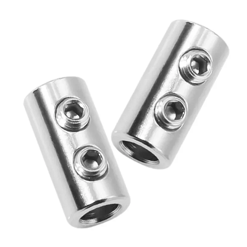 5/10/20Pcs Steel Wire Rope Buckle Clamp Double Hole Thread Locker Adjustable Telescopic Fix Clip Hardware Fastening Accessories