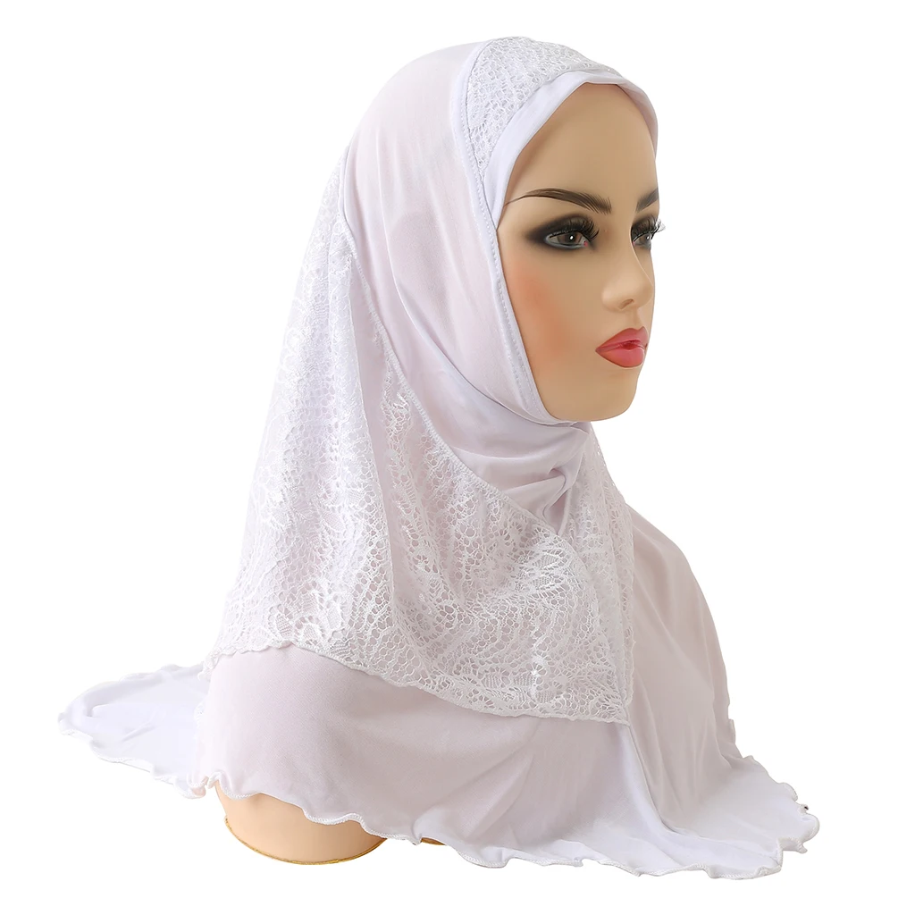 H126 Small Adults or big girls medium size 65*60cm pray hijab muslim hijab scarf islamic headscarf hat amira pull on headwrap