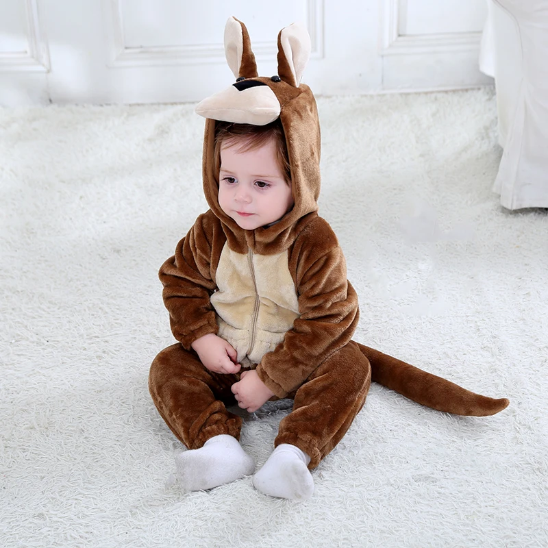 Animal Kangaroo Infant Baby Clothes Boys Girls Romper Halloween Festival Onesie Pajamas Baby Cosplay Costume Party Jumpsuit