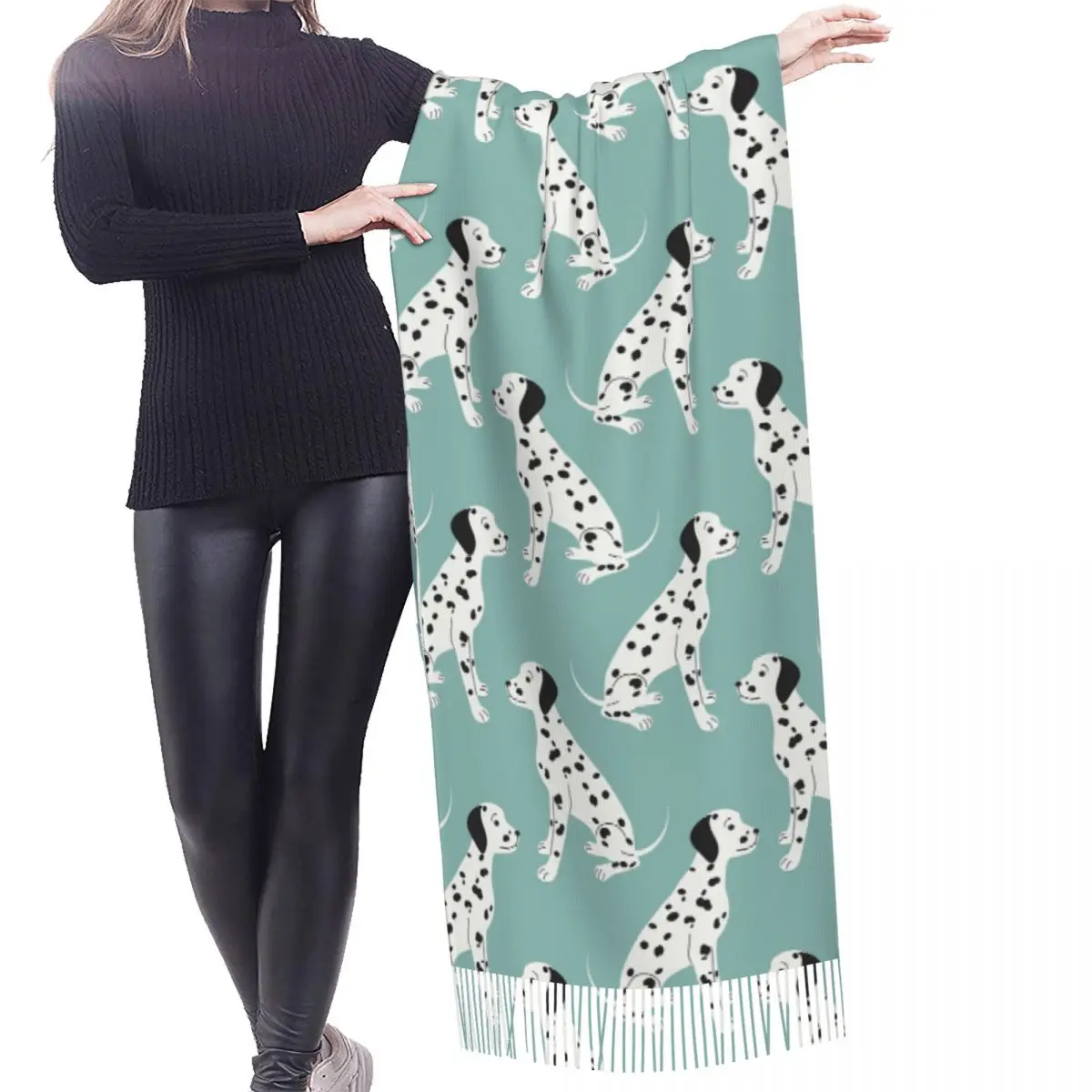 Custom Print Cute Dalmatian Pattern Scarf Women Men Winter Fall Warm Scarves Shawls Wraps