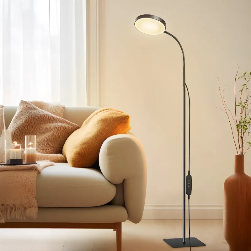 LED Floor Lamp Bright Tall Standing Lamp with 4 Brightness Levels 4 Color Temperatures Adjustable Gooseneck Standard Lamp