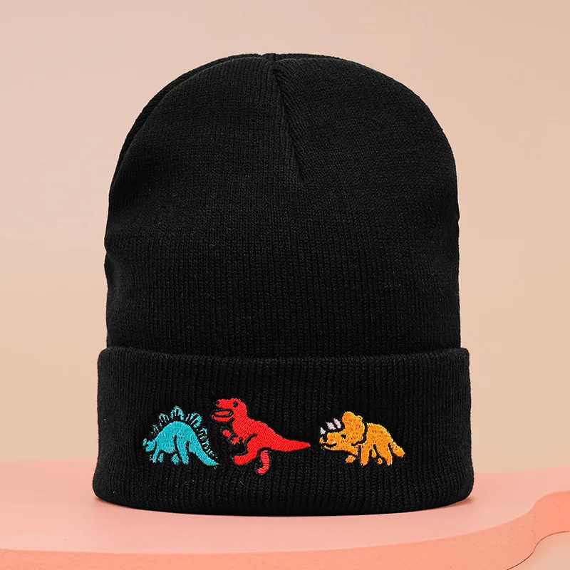 Children\'s dinosaur knitted hat outdoor cold-proof casual versatile winter warm cold hat suitable for daily commuting